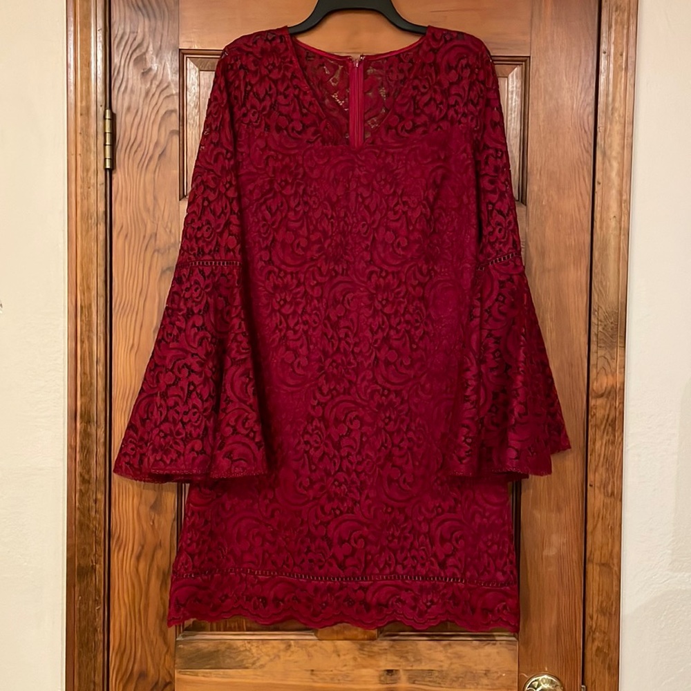 Red lace dress
